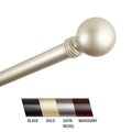 Central Design Globus 1 in. Curtain Rod; 28-48 in. - Gold 100-01-283